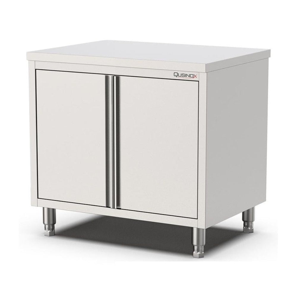 Edelstahl Arbeitsschrank, 800x700x900mm, mit Flügeltüren Qusinox