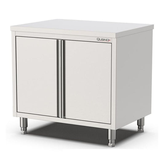 Edelstahl Arbeitsschrank, 800x600x900mm, mit Flügeltüren Qusinox