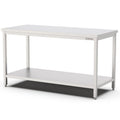 Edelstahl Arbeitstisch, 1800x700x900mm, mit Grundboden Qusinox