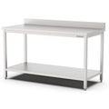 Edelstahl Arbeitstisch, 2000x700x900mm, mit Grundboden und Aufkantung Qusinox