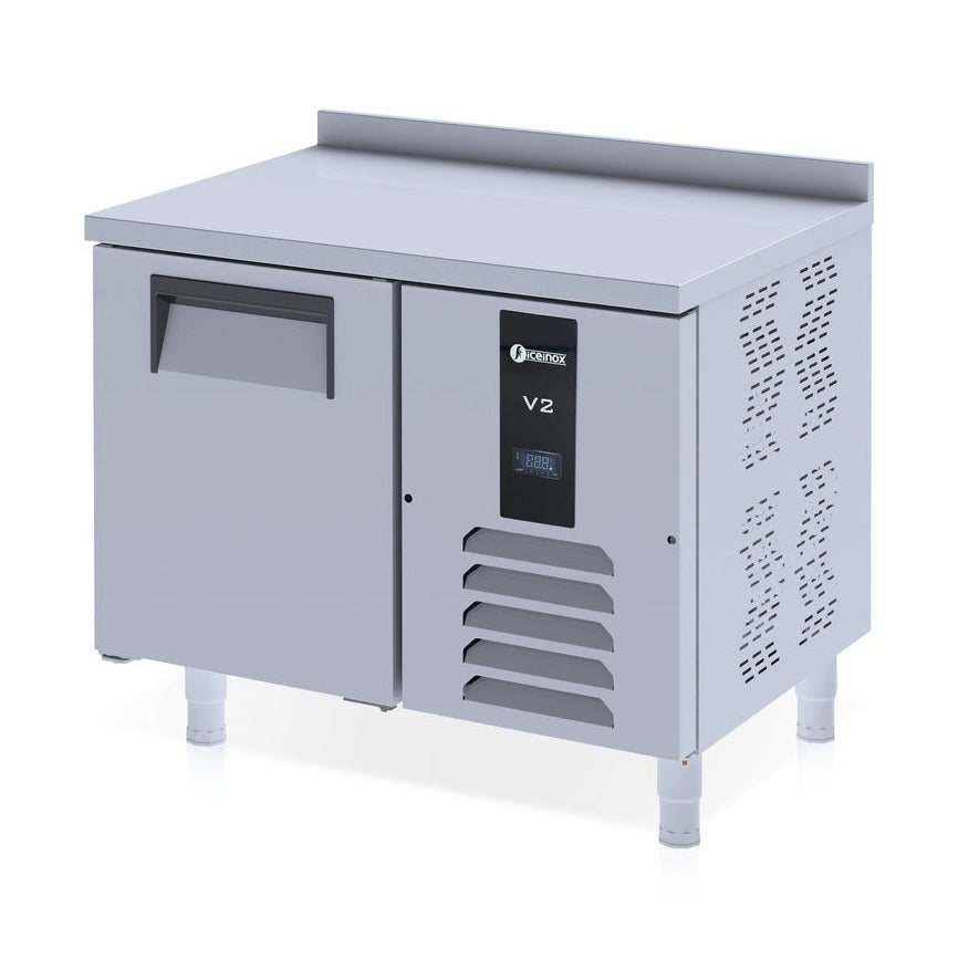 Kühltisch Edelstahl, mit CTS 125, 1 Tür & Aufkantung, iceinox, 1000x600x850mm iceinox