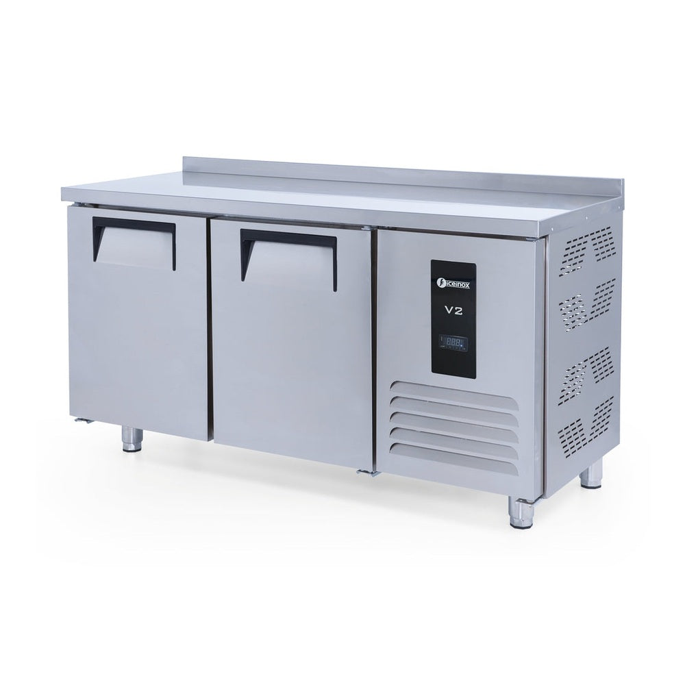 Tiefkühltisch Edelstahl, CTS 330, mit 2 Türen & Aufkantung, iceinox, 1500x700x850mm iceinox