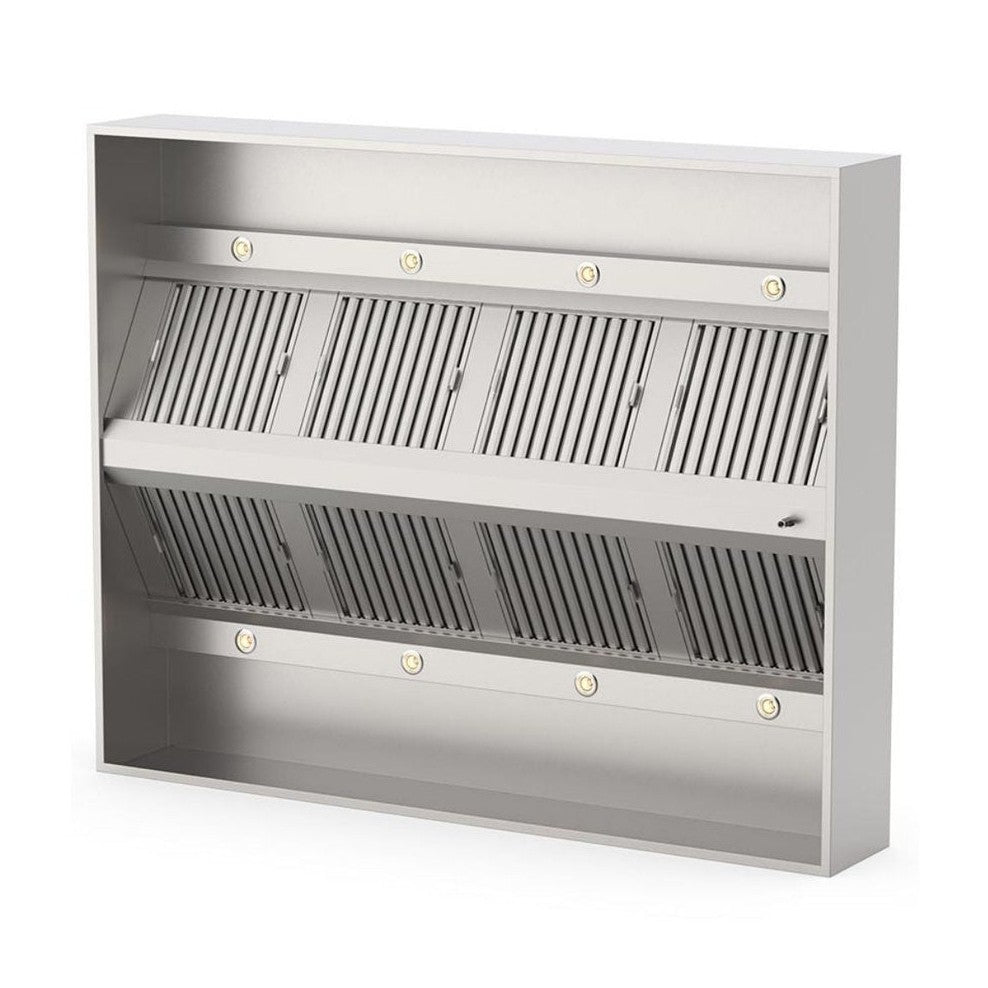 Deckenhaube, 3500x2000x400mm, mit Filter, LED-Licht und Ablassventil Qusinox