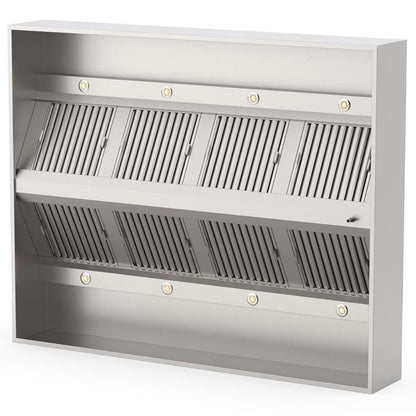 Deckenhaube, 4000x2000x400mm, mit Filter, LED-Licht und Ablassventil Qusinox