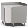 Edelstahl Eckarbeitsschrank, 1000x1000x600x900mm, mit Flügeltür und Aufkantung Qusinox