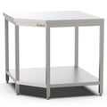 Edelstahl Eckarbeitstisch, 1000x1000x700x900mm, mit Grundboden Qusinox