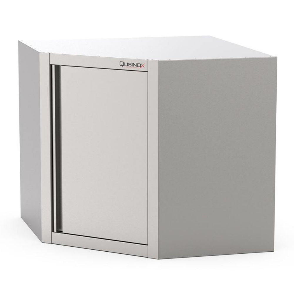 Edelstahl Eck-Wandhängeschrank, 700x700x400x650mm, mit Flügeltür Qusinox