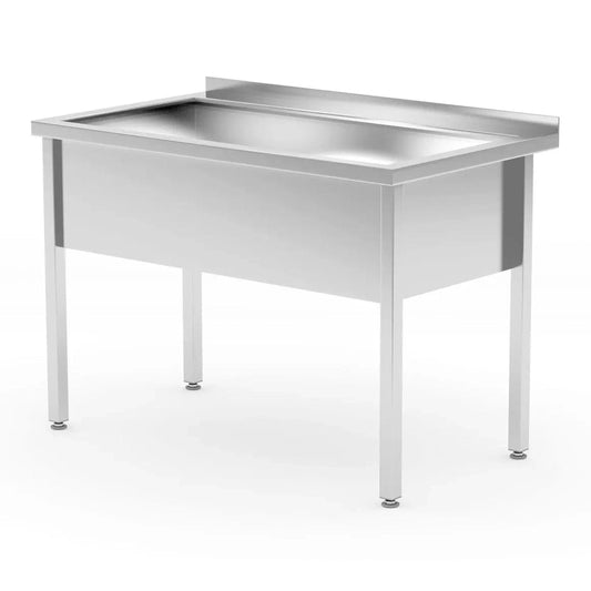 Einzelspültisch - geschweißt, Tiefe 700 mm, Becken 300 mm, HENDI, Profi Line, 1000x700x H 850mm HENDI