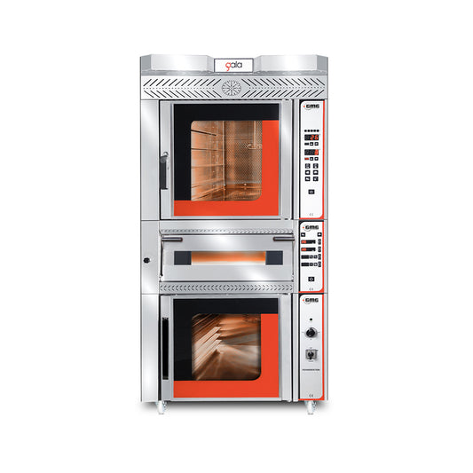 GMG - Umluft-Ofen - 5 Einschübe 5x 40 x 60cm - inkl. Deckofen, Haube & Gärschrank mit Glastür | 15,5 kW 400V GMG