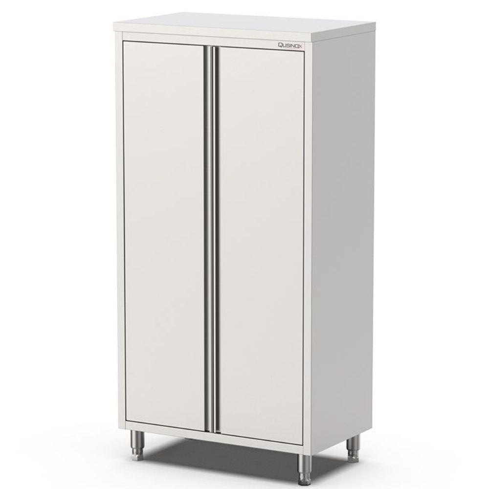 Edelstahl Hochschrank, 1000x500x2000mm, mit Flügeltüren Qusinox