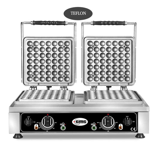 GMG - Waffeleisen Lokmia-S - 1x Ø 49 x 3cm x 1,4cm / 2,8cm - 50° bis 300°C Feste Backplatte aus Gusseisen - Fettfangrinne GMG