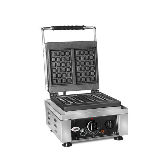 GMG - Waffeleisen Classico - 2x 10 x 17 x 1,5cm - 50° bis 300°C - Feste Backplatte aus Gusseisen - Umlaufende Fettfangrinne GMG