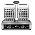 GMG - Waffeleisen Lokmia-D - 2x Ø 25 x 3,5cm x 1,7cm / 3,4cm - 50° bis 300°C Feste Backplatte aus Gusseisen - Fettfangrinne GMG