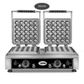GMG - Waffeleisen Lokmia-L - 2x Ø 25 x 4,2cm x 1,2cm / 2,4cm - 50° bis 300°C Feste Backplatte aus Gusseisen - Fettfangrinne GMG