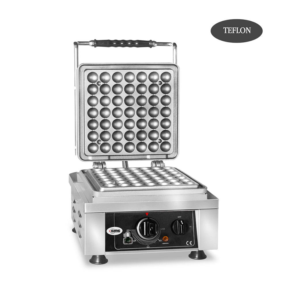 GMG - Waffeleisen Lokmia-S - 2x Ø 49 x 3cm x 1,4cm / 2,8cm - 50° bis 300°C Feste Backplatte aus Gusseisen - Fettfangrinne GMG