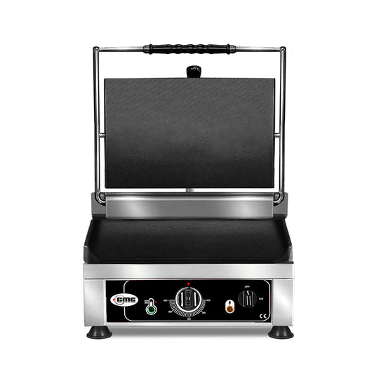 GMG - Kontaktgrill - ▲ & ▼ Glatt - mit Grillplatten aus Gusseisen, Fettauffangschale und Temperaturregelung 50° - 300° C GMG