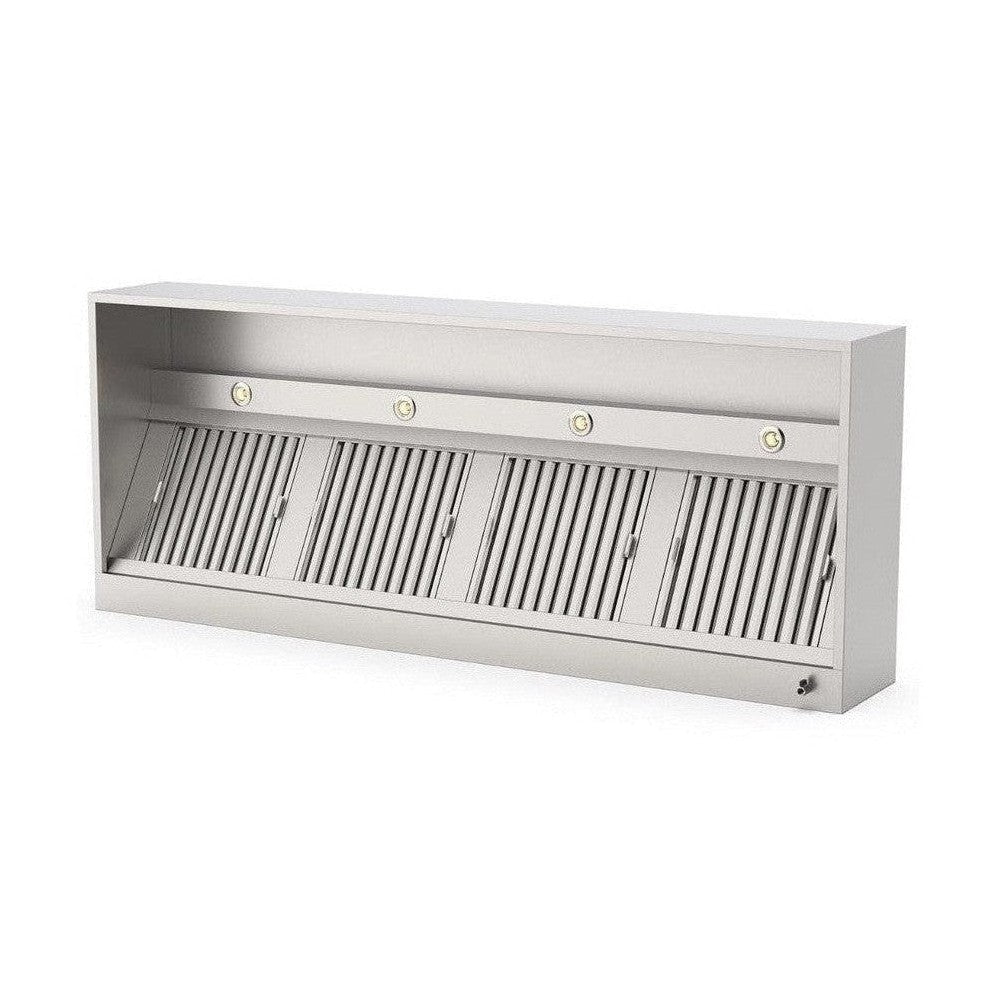 Kastenhaube, 3800x1000x400mm, mit Filter, LED-Licht und Ablassventil Qusinox