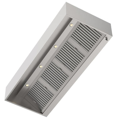 Kastenhaube, 2500x1000x400mm, mit Filter, LED-Licht und Ablassventil Qusinox