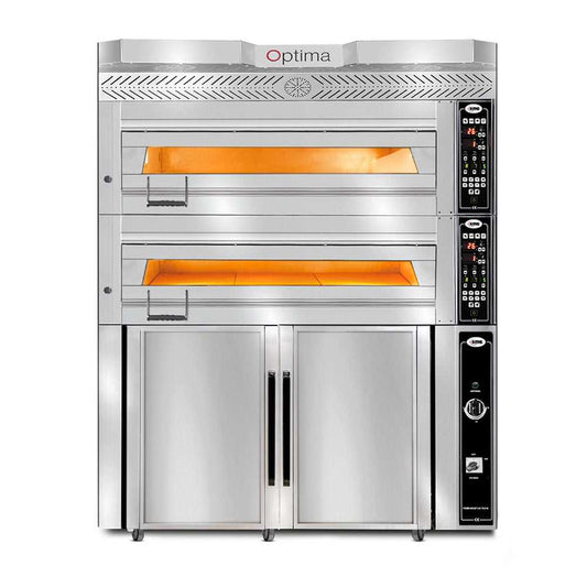 GMG - Bäckerei-& Konditorei Ofen Inkl. Haube & Gärschrank - Innenisolierung aus Steinwolle & Schamottstein | 2x 7,5 kW 400V GMG