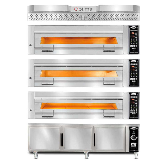 GMG - Bäckerei-& Konditorei Ofen Inkl. Haube & Gärschrank - Innenisolierung aus Steinwolle & Schamottstein | 3x 13,3 kW 400V GMG