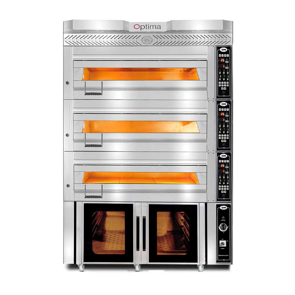 GMG - Bäckerei-& Konditorei Ofen Inkl. Haube & Gärschrank - Innenisolierung aus Steinwolle & Schamottstein | 3x 7,5 kW 400V GMG