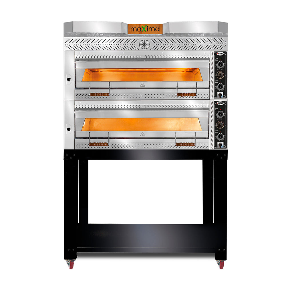 GMG - Pizzaofen - 9+9x Ø 35cm | 24 kW 400V | Stapelbar - Vollständig aus Schamottstein - 2 Backkammern GMG