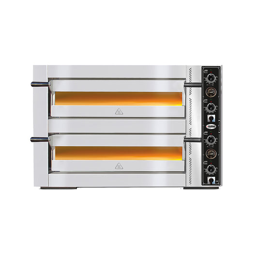 GMG - Pizzaofen PE44 DE - elektrisch - 4+4x Ø30cm | 10kW | 400V - Edelstahl 2 Backkammern GMG