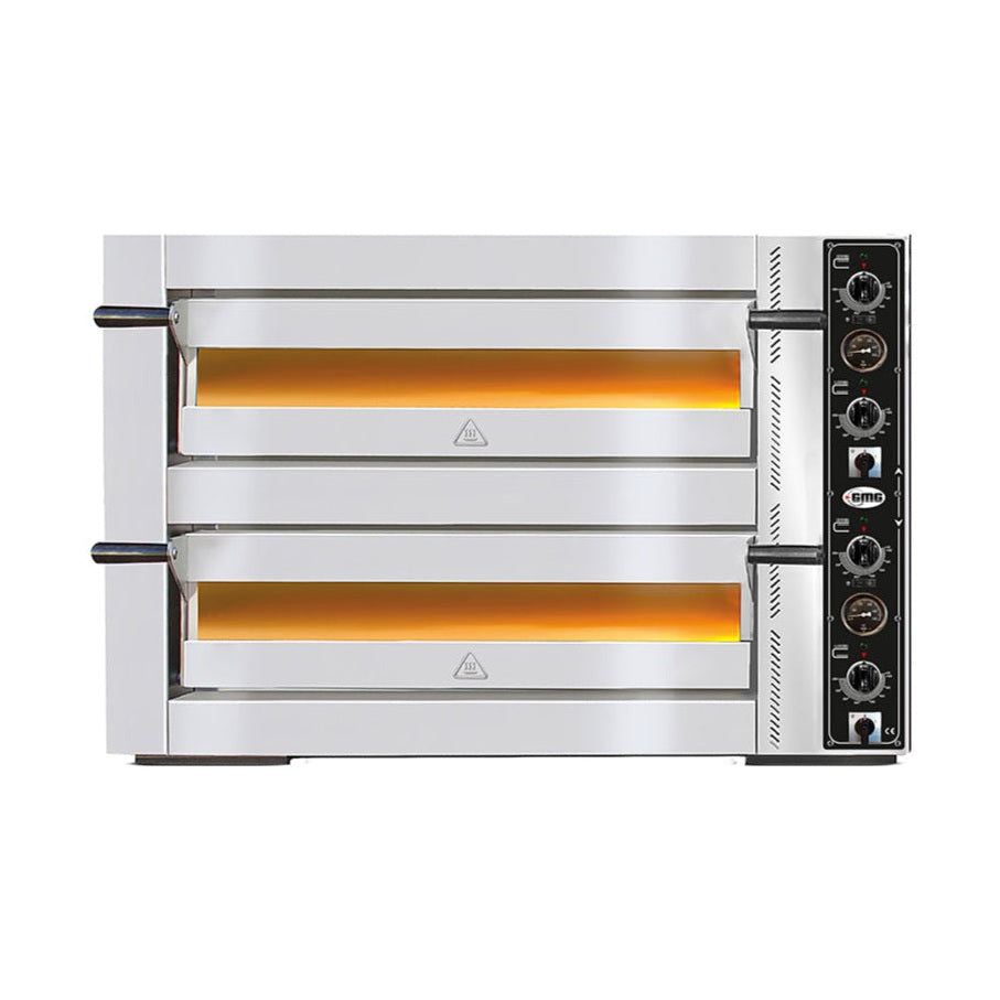 GMG - Pizzaofen PE66 DE - elektrisch - 6+6x Ø30cm | 12kW | 400V - Edelstahl 2 Backkammern GMG
