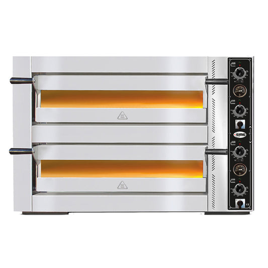 GMG - Pizzaofen PE66 DE - elektrisch - 6+6x Ø30cm | 12kW | 400V - Edelstahl 2 Backkammern GMG