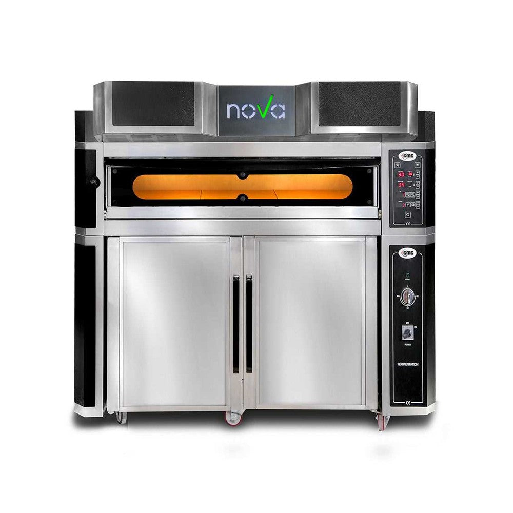 GMG - Pizzaofen inkl. Haube & Gärschrank - Innenisolierung aus Steinwolle & Vollschamottstein | 1x 8,0 kW 400V GMG
