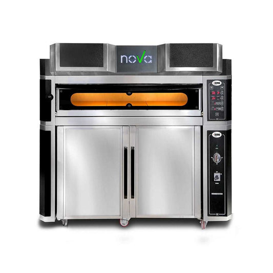 GMG - Pizzaofen inkl. Haube & Gärschrank - Innenisolierung aus Steinwolle & Vollschamottstein | 1x 8,0 kW 400V GMG