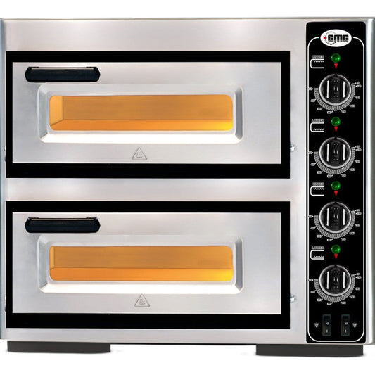 GMG - Pizzaofen PF3232 DE4 elektrisch - 1+1x Ø 32cm | 5,0 kW | 400V | 5,0 kW | 400V - Edelstahl 2 Backkammer GMG