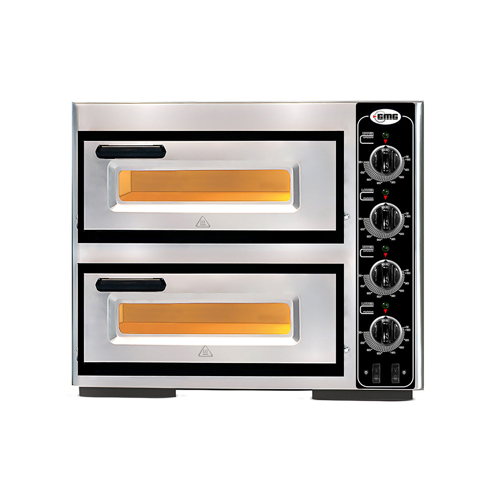 GMG - Pizzaofen PF4040 DE4 elektrisch - 1+1 Ø39cm | 3,4 kW | 230V - Edelstahl 2 Backkammern GMG