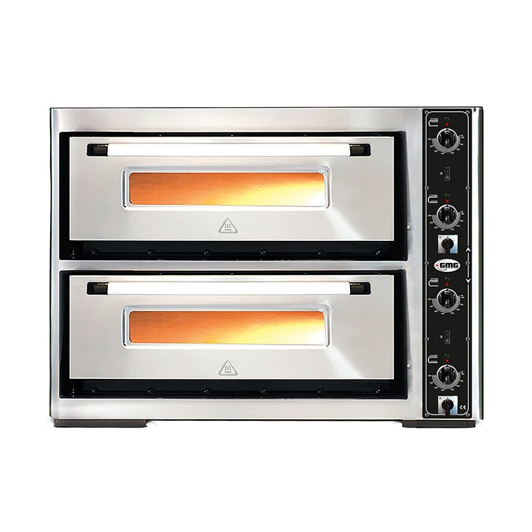 GMG - Pizzaofen PF6262 DE elektrisch - 4+4x Ø30cm | 10 kW | 400V - Edelstahl 2 Backkammern GMG