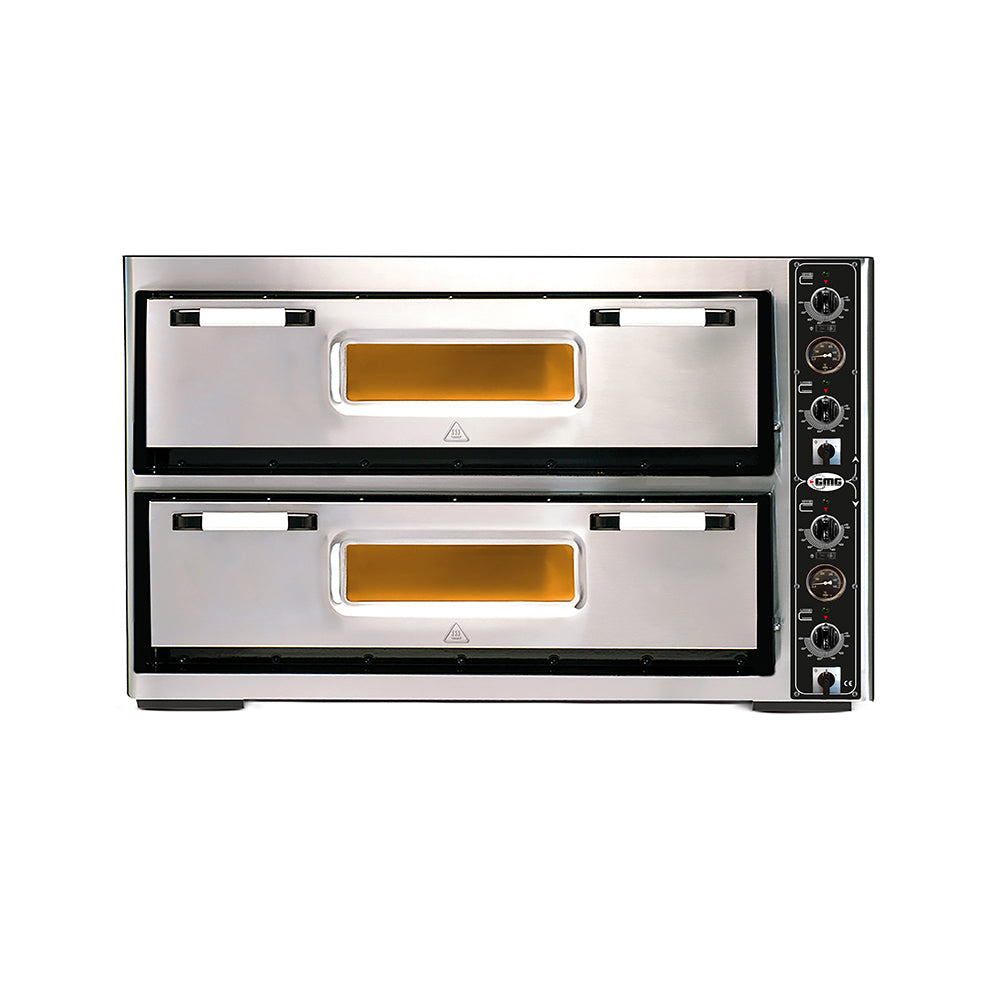 GMG - Pizzaofen PF9292-DE mit Thermometer - elektrisch - 9+9x Ø30cm | 16 kW | 400V - Edelstahl 2 Backkammern GMG