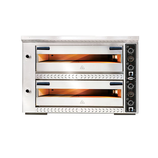 GMG - Pizzaofen PG44 DE - elektrisch - 4+4x Ø33cm | 10kW | 400V - Edelstahl 2 Backkammern GMG