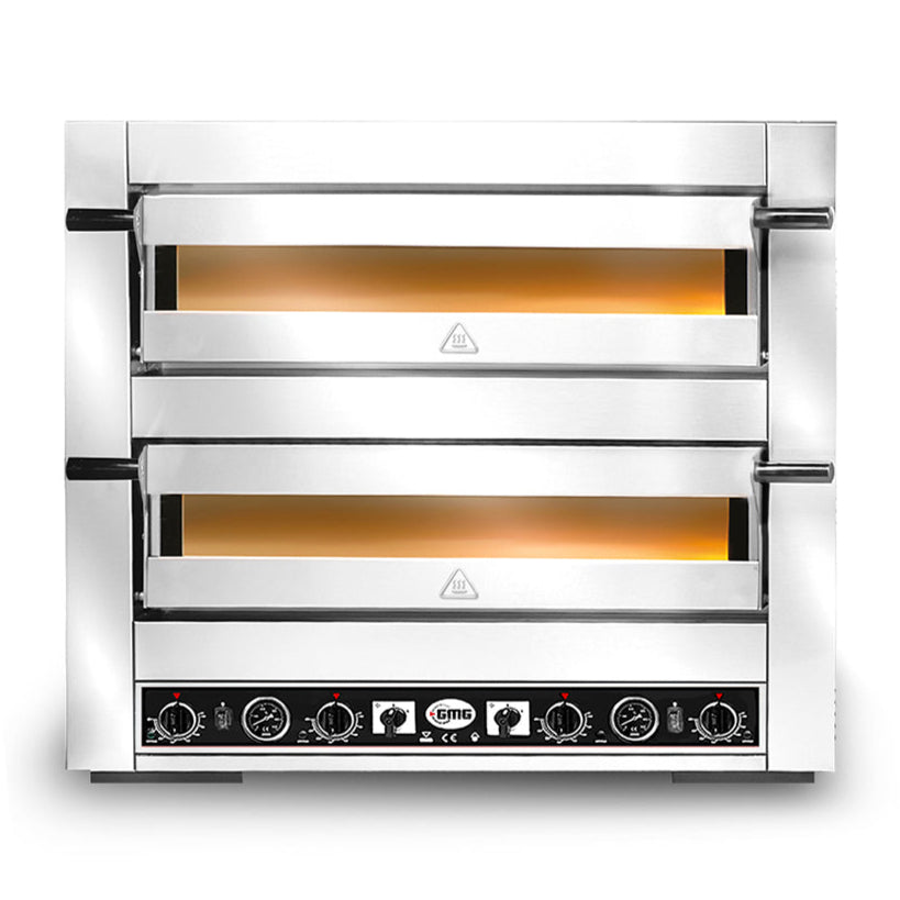 GMG - Pizzaofen PS44 DE - elektrisch - 4+4x Ø30cm | 10kW | 400V - Edelstahl 2 Backkammern GMG