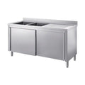 SARO Spülschrank mit Schiebetüren 1600mm, 2 Becken links SARO