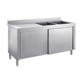 SARO Spülschrank mit Schiebetüren 2000mm, 2 Becken rechts SARO
