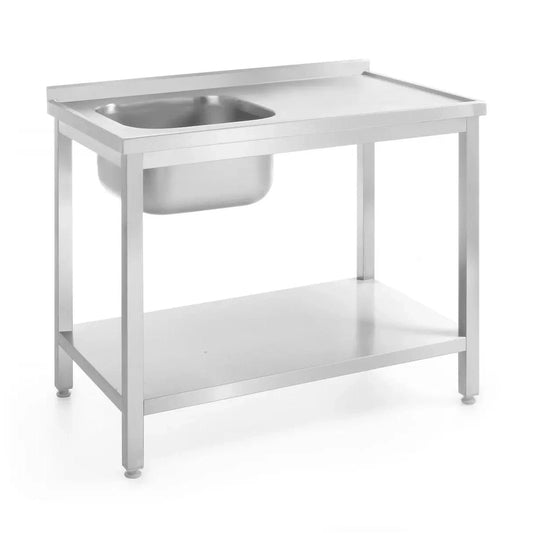 Waschtisch mit Ablage – verschraubt, Tiefe 700 mm, HENDI, Kitchen Line, Links, 1000x700x H 850mm HENDI
