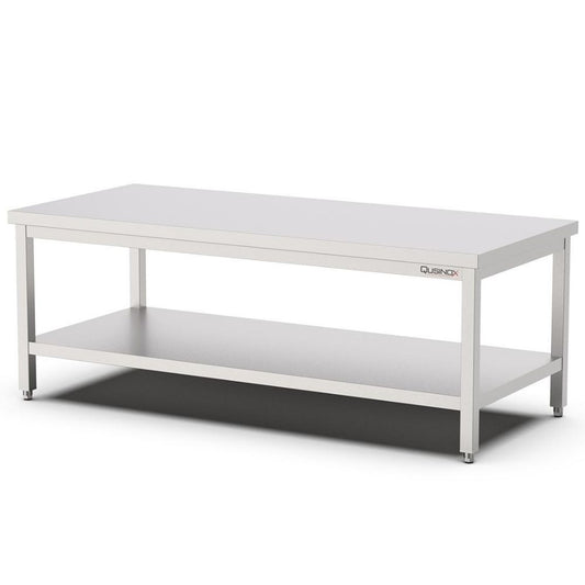 Edelstahl Unterbau-Arbeitstisch, 1000x600x600mm, mit Grundboden Qusinox