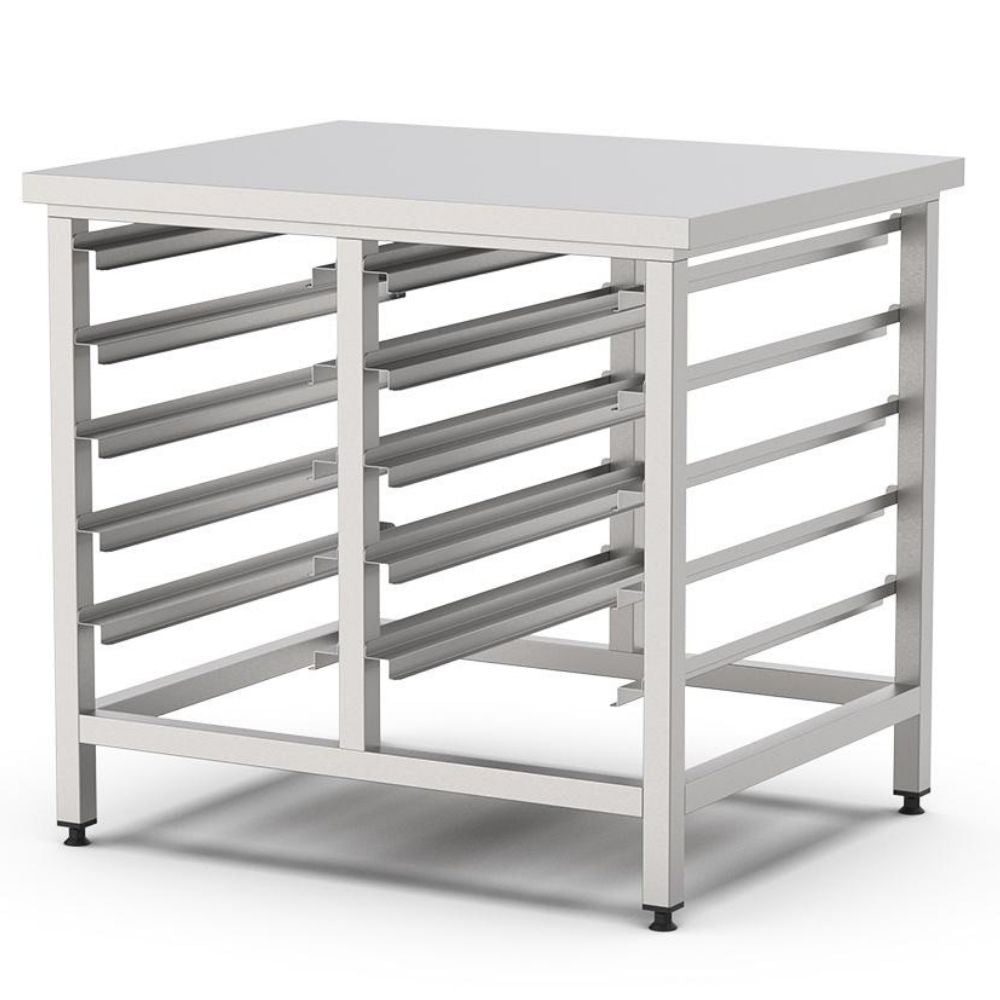 Untergestell für Heissluftöfen und Kombidämpfer, 1000x800x900mm, mit 10 Blechhalter Qusinox