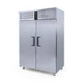 Tiefkühlschrank Edelstahl, VTS 1340, mit 2 Glastüren, 1350 Liter, GN 2/1, iceinox, 1400x870x2100mm iceinox