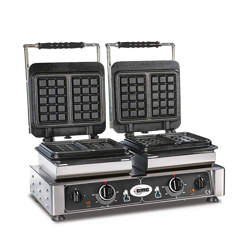 GMG - Waffeleisen Bruxelles - 4x 10,2 x 16,4 x 2,6cm - Wechselbare Backplatte & einfache Montage - 50° bis 300°C - Leichte Reinigung GMG