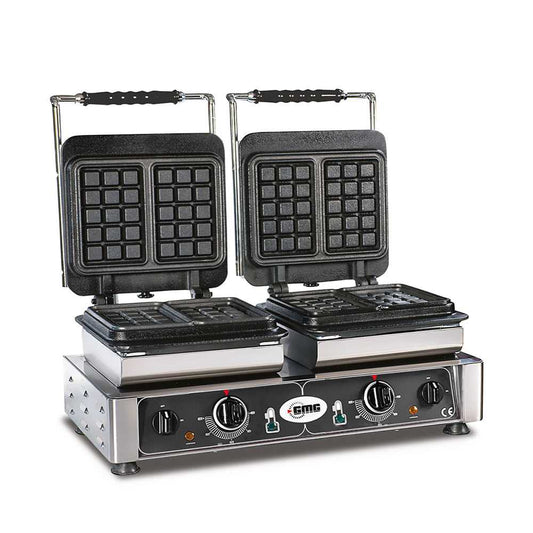 GMG - Waffeleisen Bruxelles - 4x 10,2 x 16,4 x 2,6cm - Wechselbare Backplatte & einfache Montage - 50° bis 300°C - Leichte Reinigung GMG