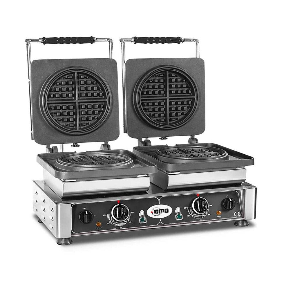 GMG - Waffeleisen American - 2x Ø16 x 1,5cm - Wechselbare Backplatte & einfache Montage - 50° bis 300°C - Leichte Reinigung GMG