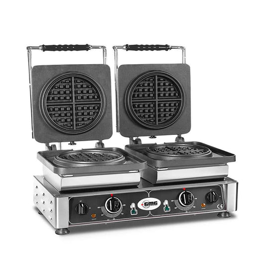 GMG - Waffeleisen American - 2x Ø16 x 1,5cm - Wechselbare Backplatte & einfache Montage - 50° bis 300°C - Leichte Reinigung GMG