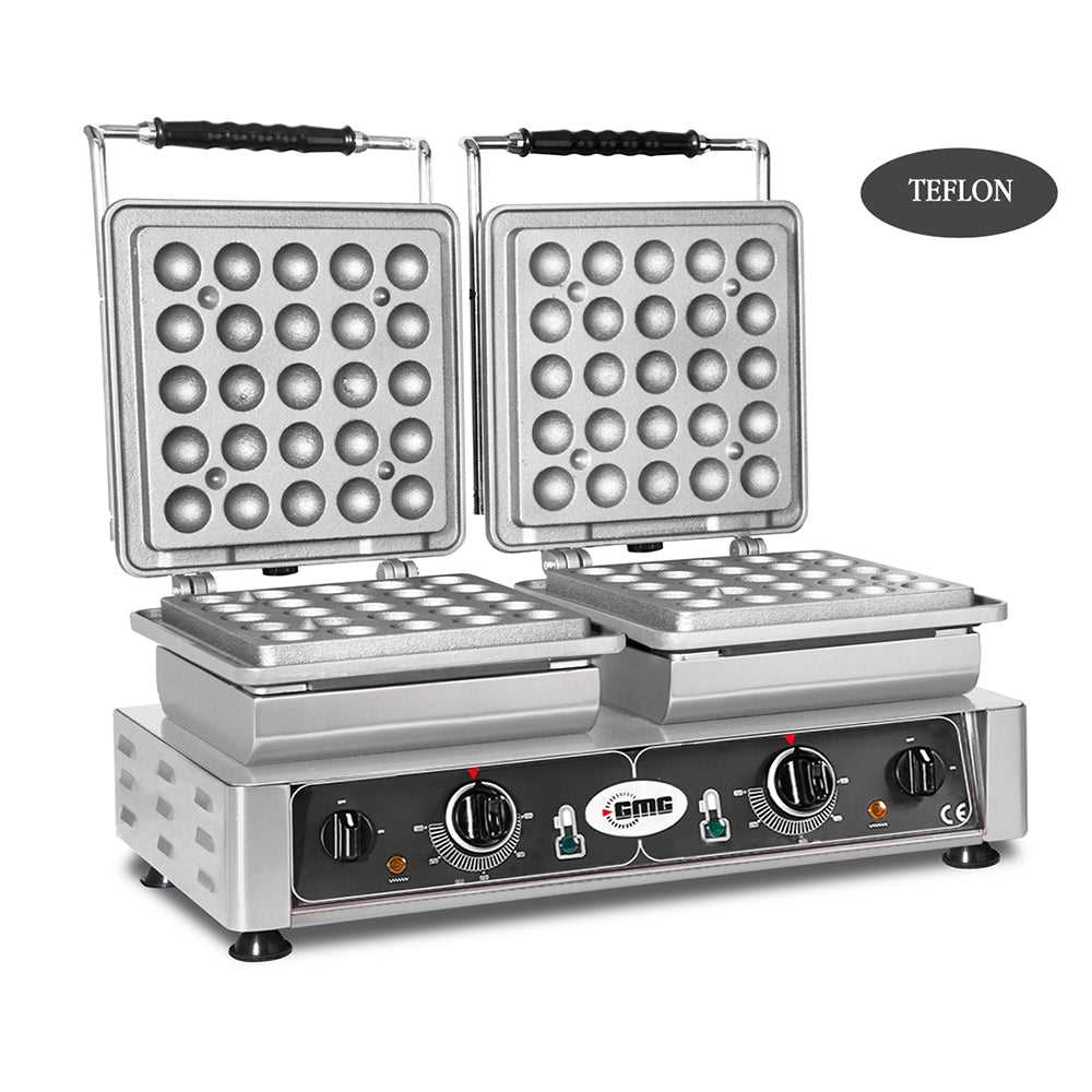GMG - Waffeleisen Lokmia-D - 2x Ø25 x 3,5cm x 1,7cm/3,4cm - Wechselbare Backplatte & einfache Montage - 50° bis 300°C -Leichte Reinigung GMG