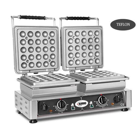 GMG - Waffeleisen Lokmia-D - 2x Ø25 x 3,5cm x 1,7cm/3,4cm - Wechselbare Backplatte & einfache Montage - 50° bis 300°C -Leichte Reinigung GMG
