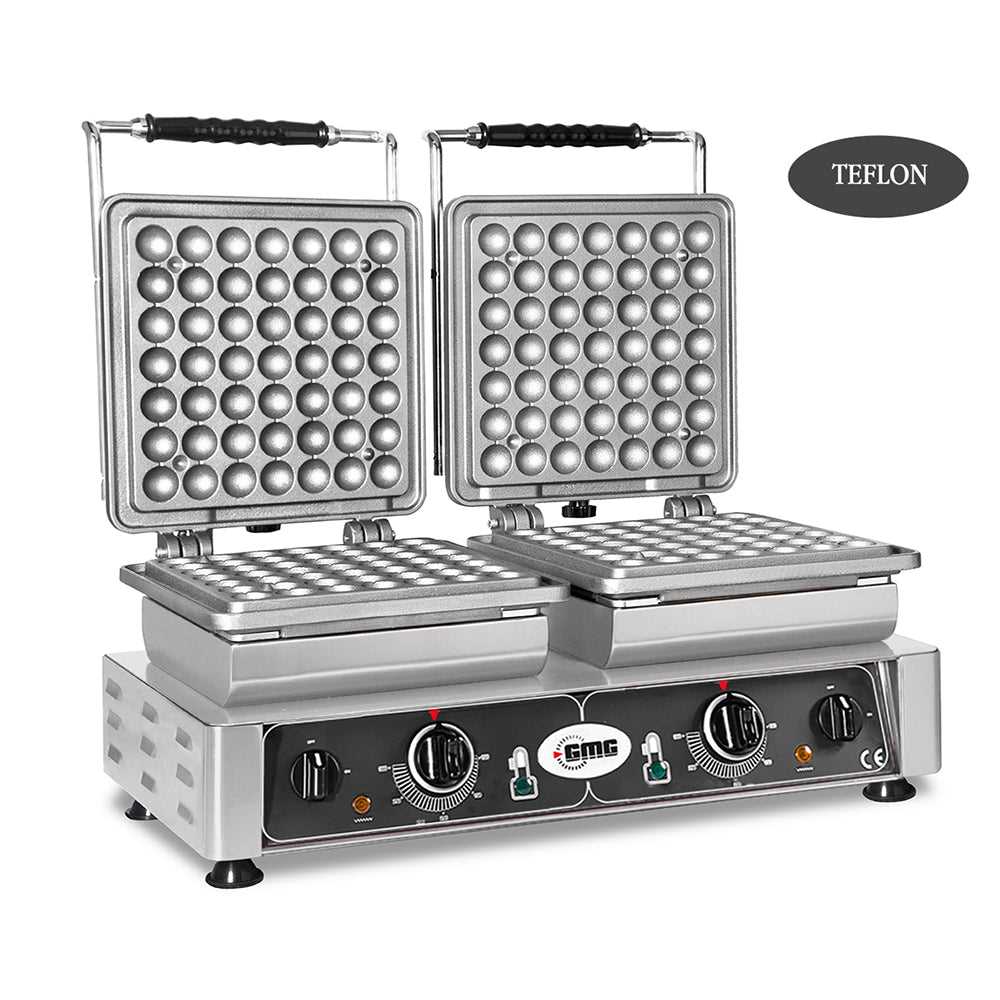 GMG - Waffeleisen Lokmia-S - 2x Ø49 x 3cm x 1,4cm/2,8cm - Wechselbare Backplatte & einfache Montage - 50° bis 300°C - Leichte Reinigung GMG